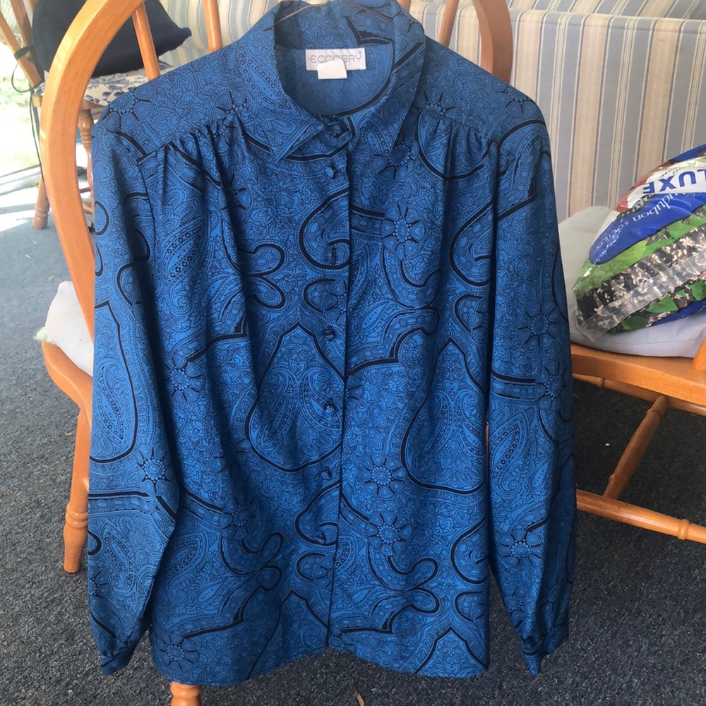 WOMENS ECCOBAY SHIRT SIZE 14 BLUE